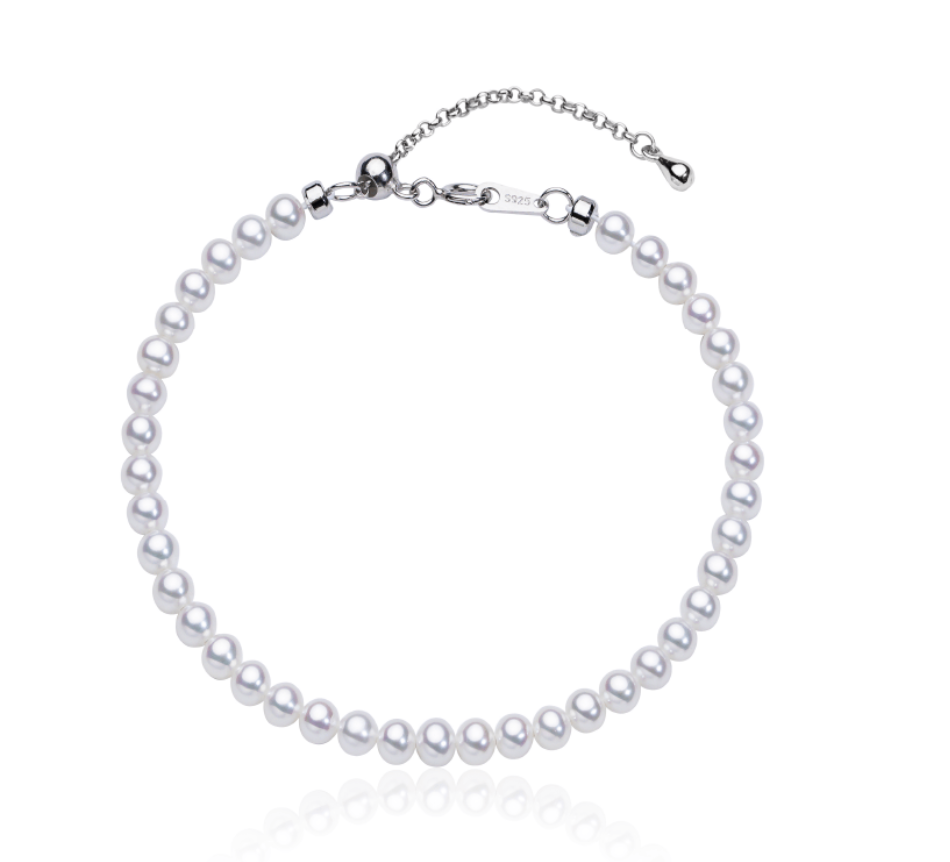 S925 Silver - Freshwater Pearl Bracelet | 5–6mm AAAA Grade