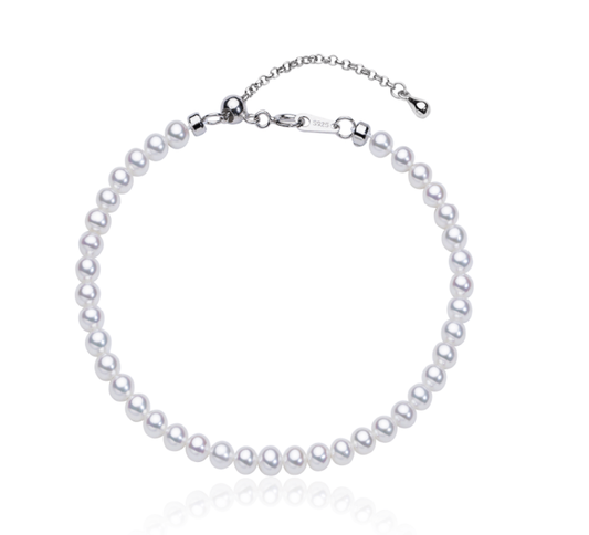 S925 Silver - Freshwater Pearl Bracelet | 5–6mm AAAA Grade