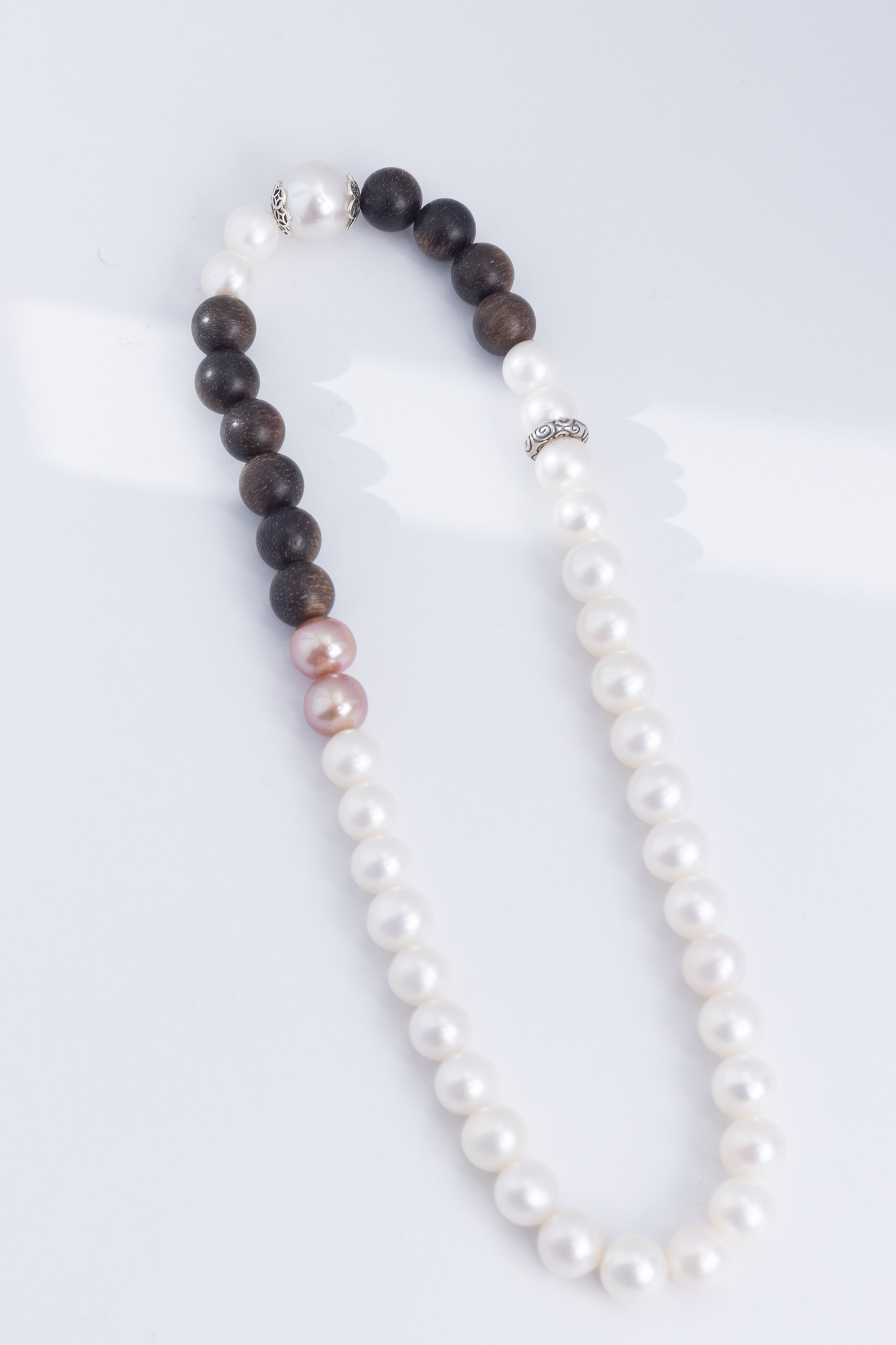 S925 Silver & Sandalwood - Freshwater Pearl Bracelet | 7–12mm AAA Grade