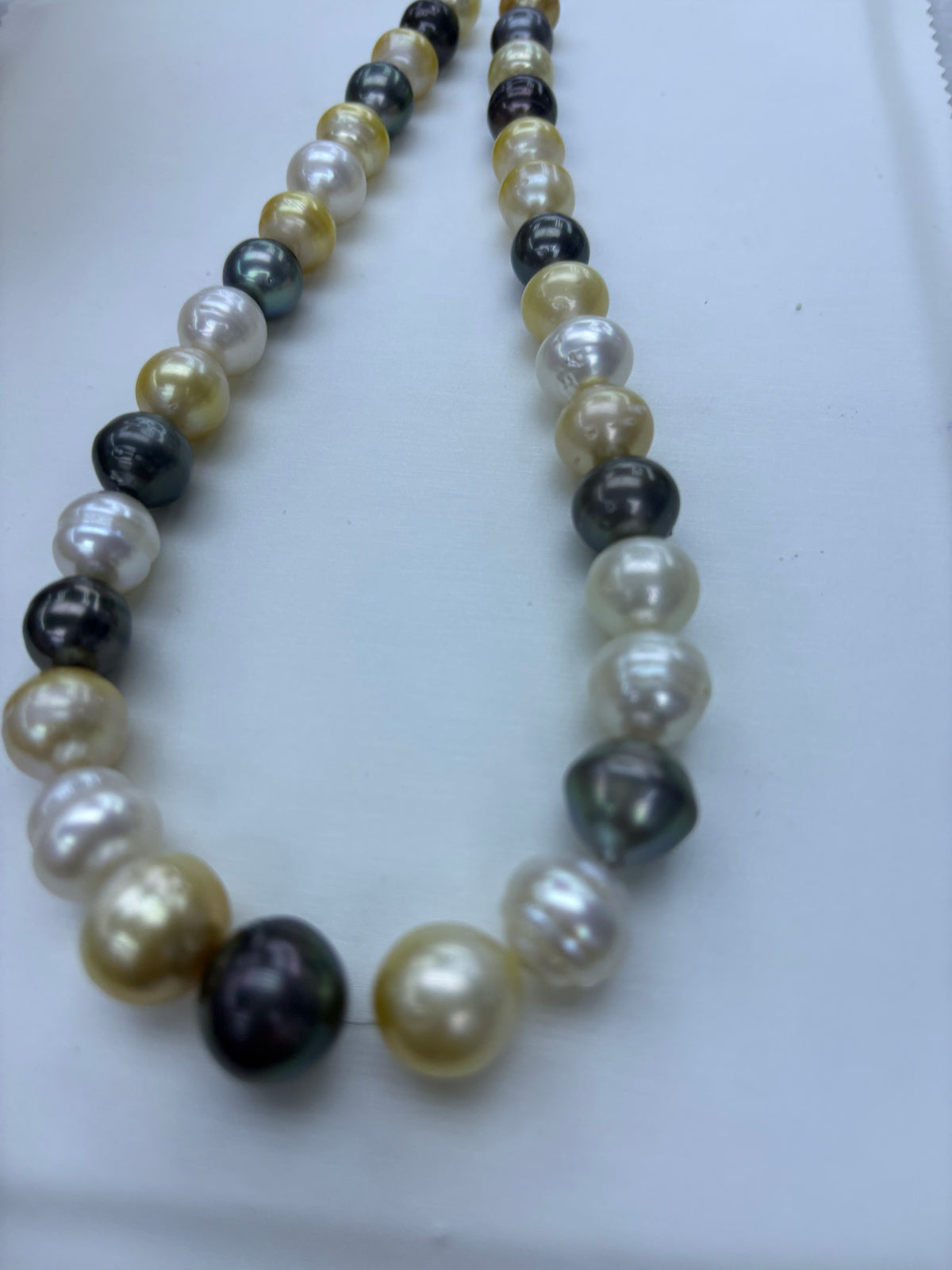 Mixed-Color Tahitian Pearl Strand | 11–15mm AA Grade