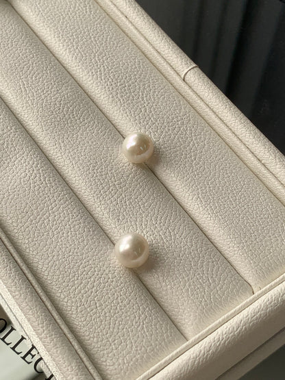White Freshwater Cultured Pearl Matched Pair | 8–9mm AA Grade | Pair of Pearls