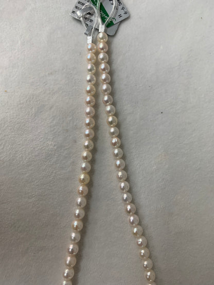 White Akoya Pearl Strand | 6–6.5mm AAA Grade