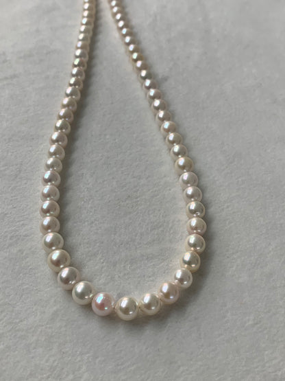 White Akoya Pearl Strand | 5.5–7mm AAA Grade | Seawater Cultured