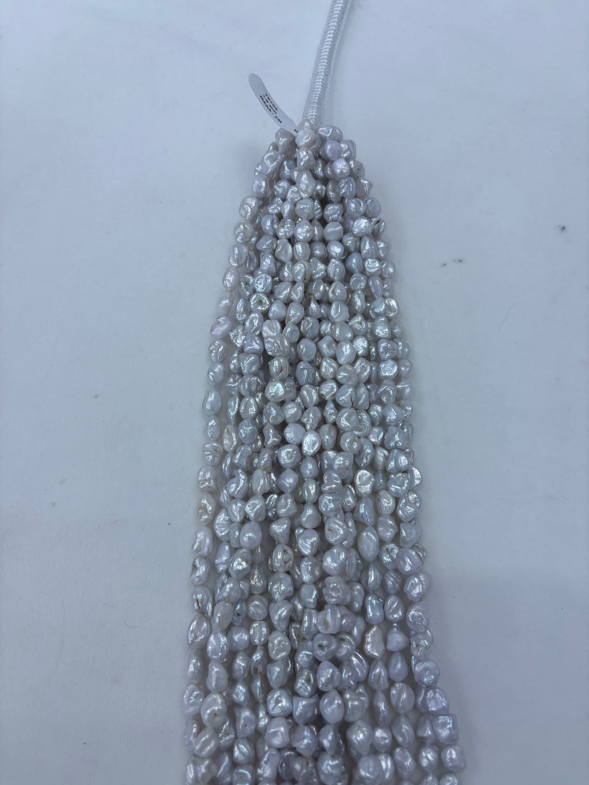 White Freshwater Keshi Pearl Strand | 7–8mm AA Grade
