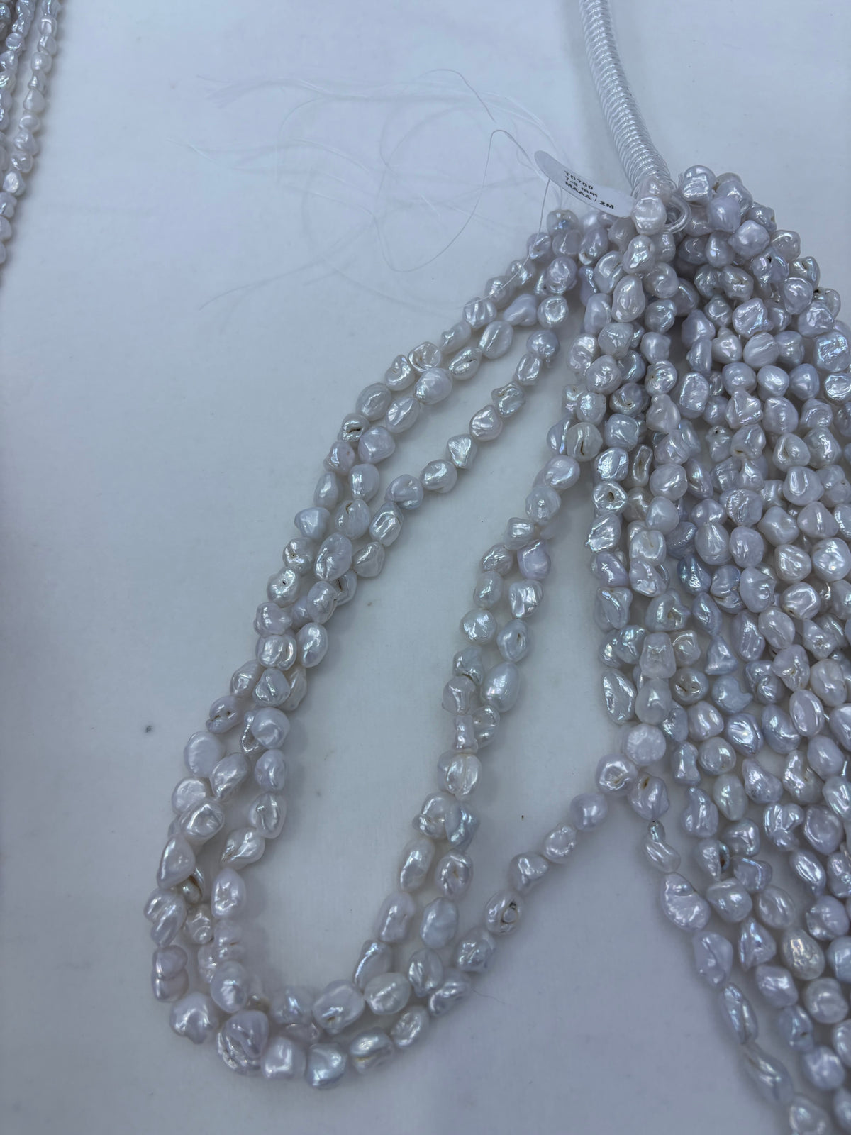 White Freshwater Keshi Pearl Strand | 7–8mm AA Grade
