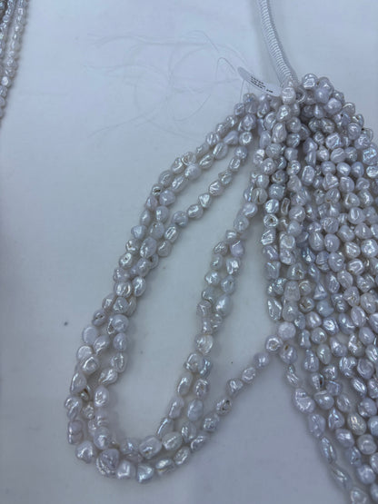 White Freshwater Keshi Pearl Strand | 7–8mm AA Grade