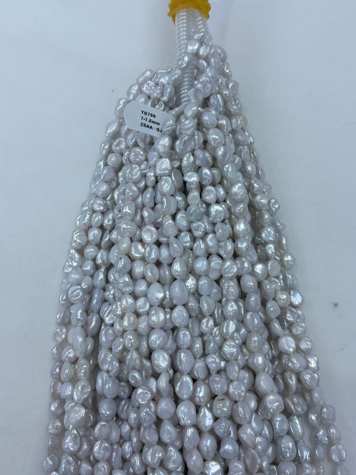 White Freshwater Keshi Pearl Strand | 7–7.5mm AA Grade