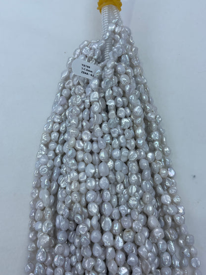 White Freshwater Keshi Pearl Strand | 7–7.5mm AA Grade
