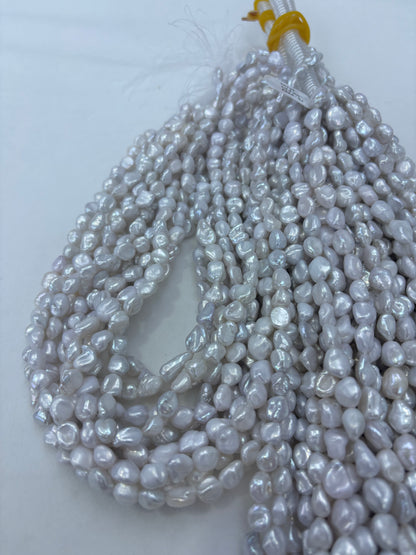 White Freshwater Keshi Pearl Strand | 7–7.5mm AA Grade