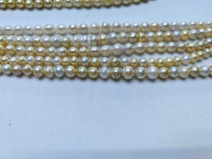 Light Golden Saltwater Circled Pearl Strand | 8–12mm AAA+ Grade