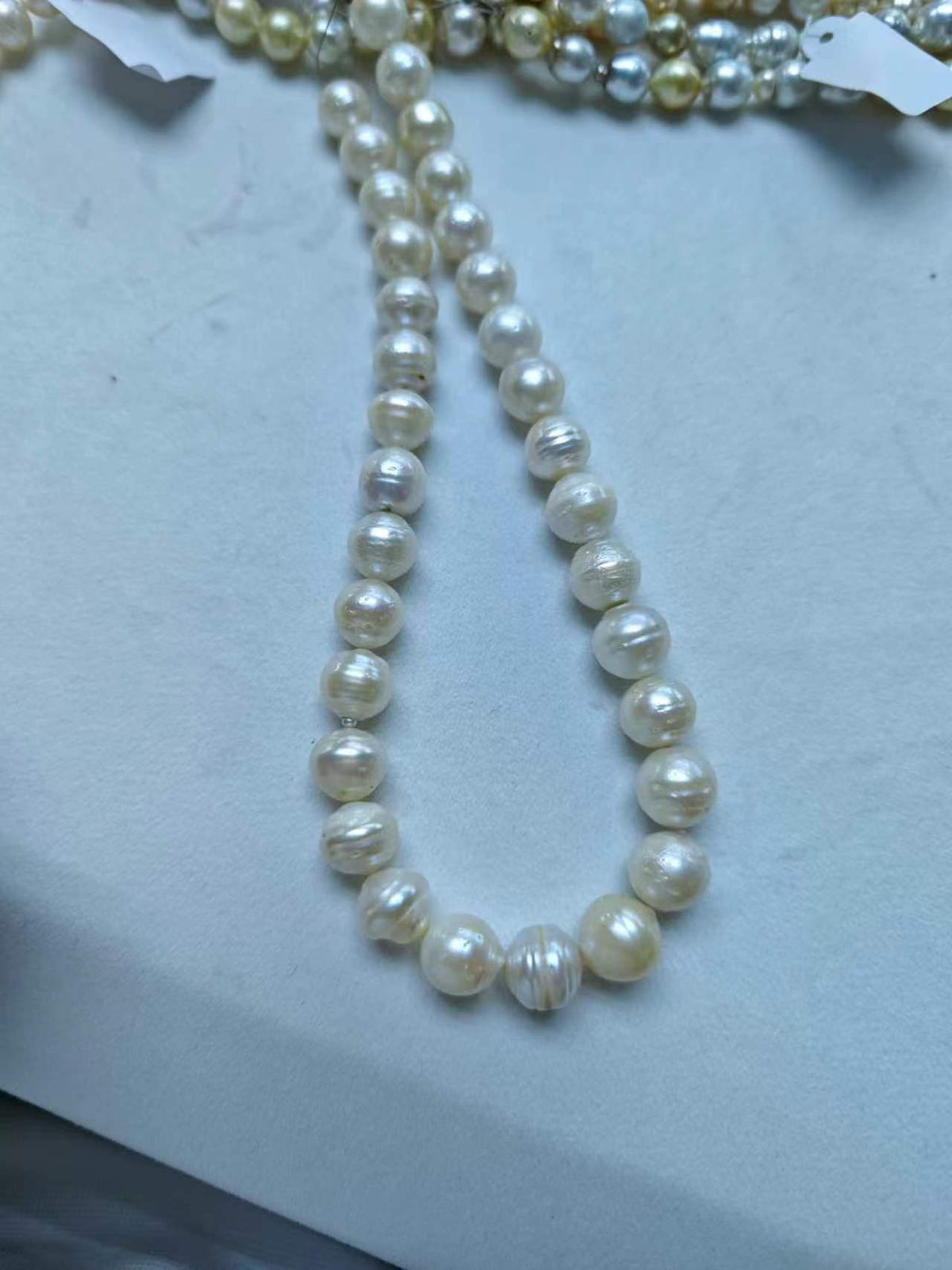 White Saltwater Circled Pearl Strand | 11–15mm AA Grade