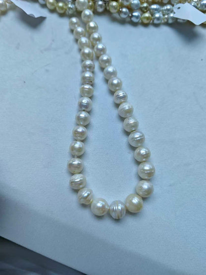 White Saltwater Circled Pearl Strand | 11–15mm AA Grade
