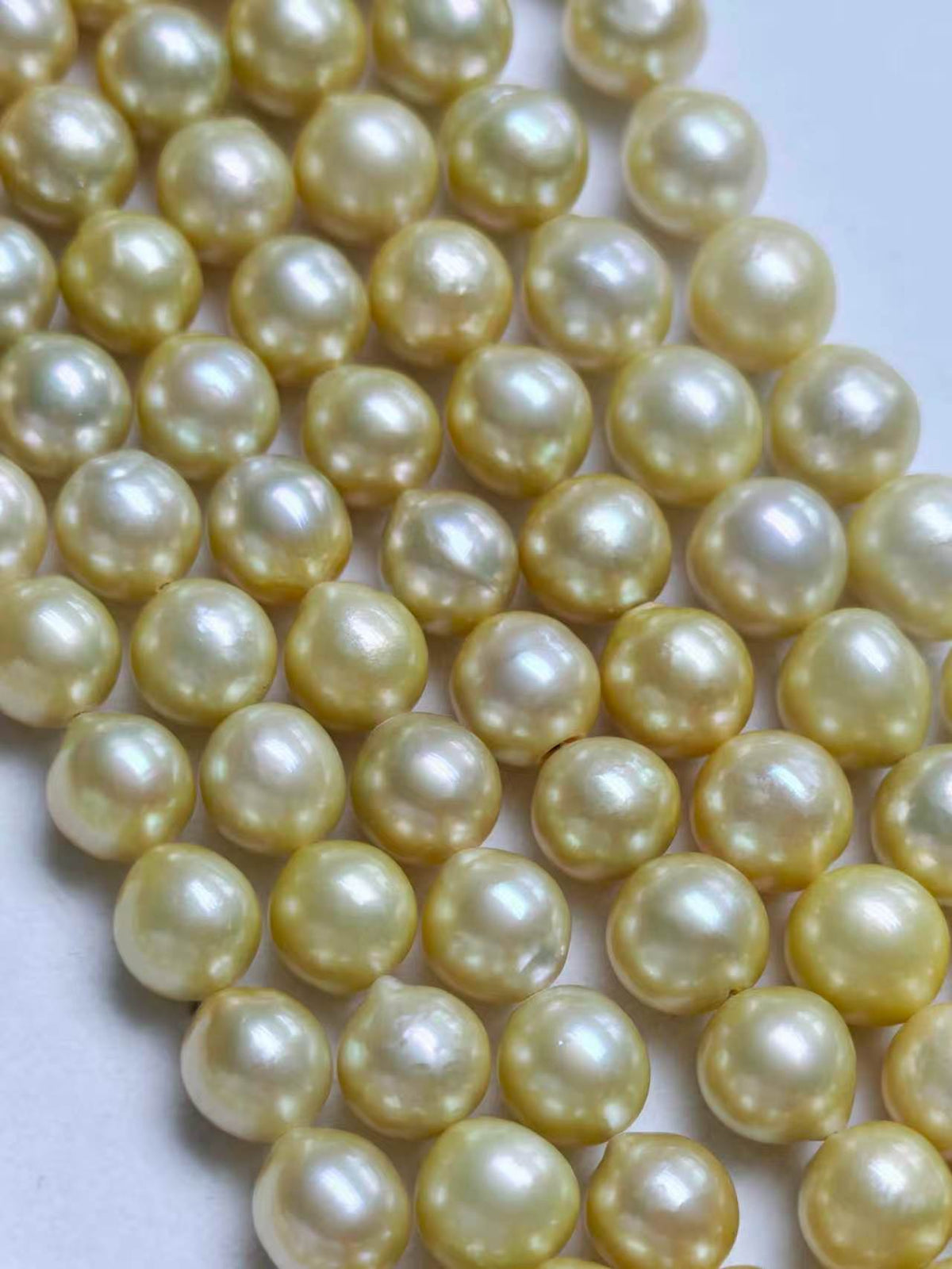 Light Gold Saltwater Baroque Pearl Strand | 9–11mm AA Grade