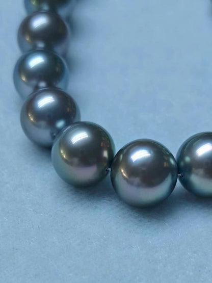Platinum Grey Tahitian Pearl Strand | 11–14.3mm AAA–AAAA Grade | PSL Certified