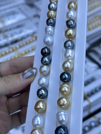 South Sea & Tahitian Baroque Pearl Loose Pearl Strand | 8–11mm AAA- Grade | Per Strand