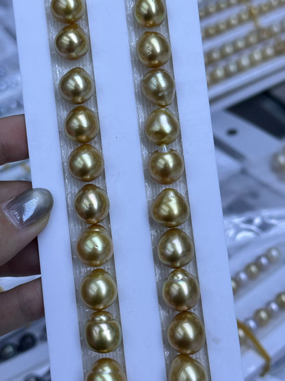 Rich Gold South Sea Baroque Pearl Loose Strand | 10–13mm AAA Grade | Per Strand