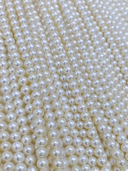 White Freshwater Pearl Strand | 4.5–5mm AAA Grade | Per Strand