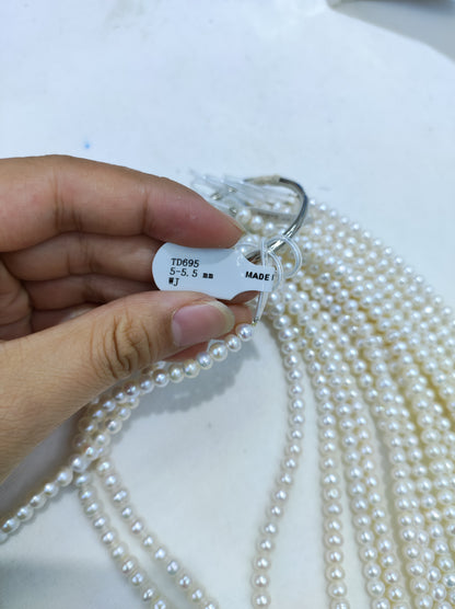 White Freshwater Pearl Strand | 5–5.5mm AA Grade | Per Strand