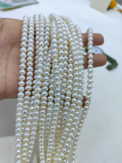 White Freshwater Pearl Strand | 5–5.5mm AA Grade | Per Strand