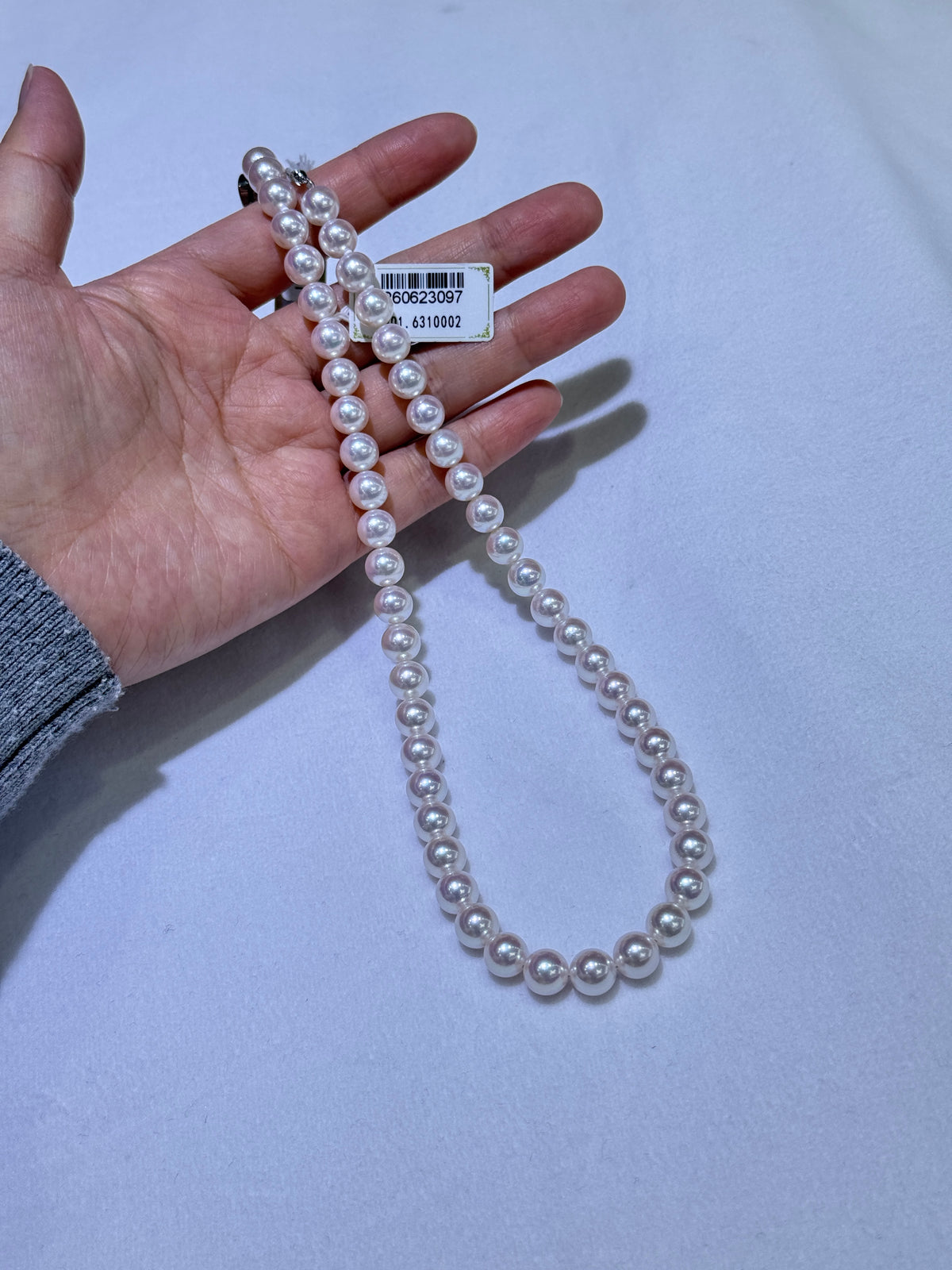 White Akoya Pearl Strand | 8–9mm AAAAA- Tennyo (Hanadama) Grade | Per Strand
