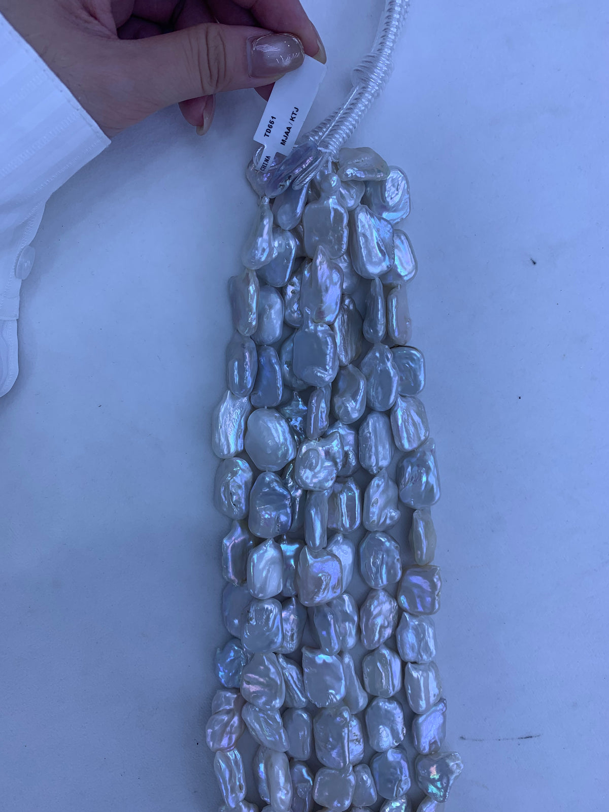 White Square Baroque Freshwater Pearl Strand | 15×20mm AA Grade | Per Strand