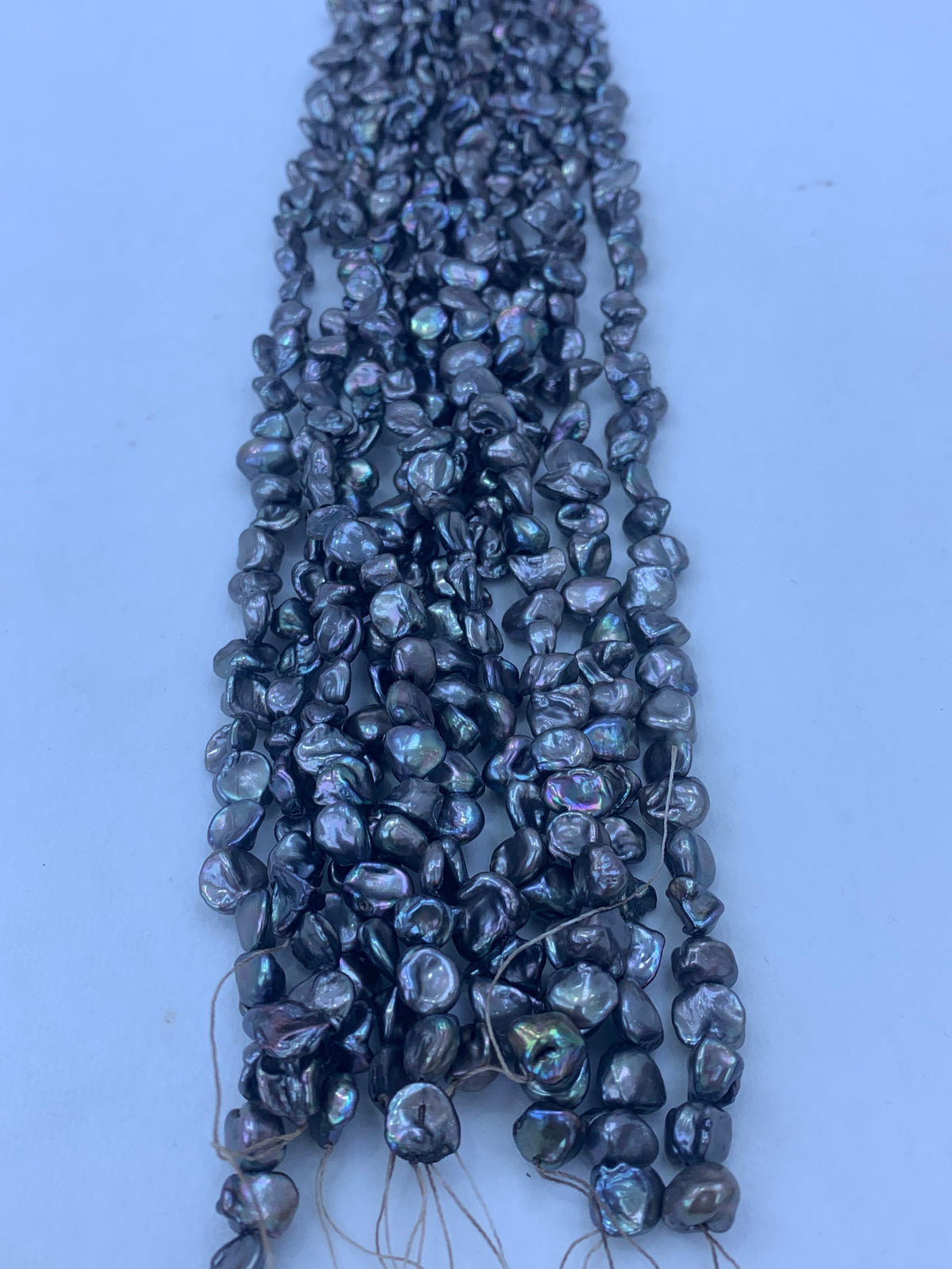 Grey Dyed Freshwater Keshi Pearl Strand | 5–6mm AAA Grade | Per Strand