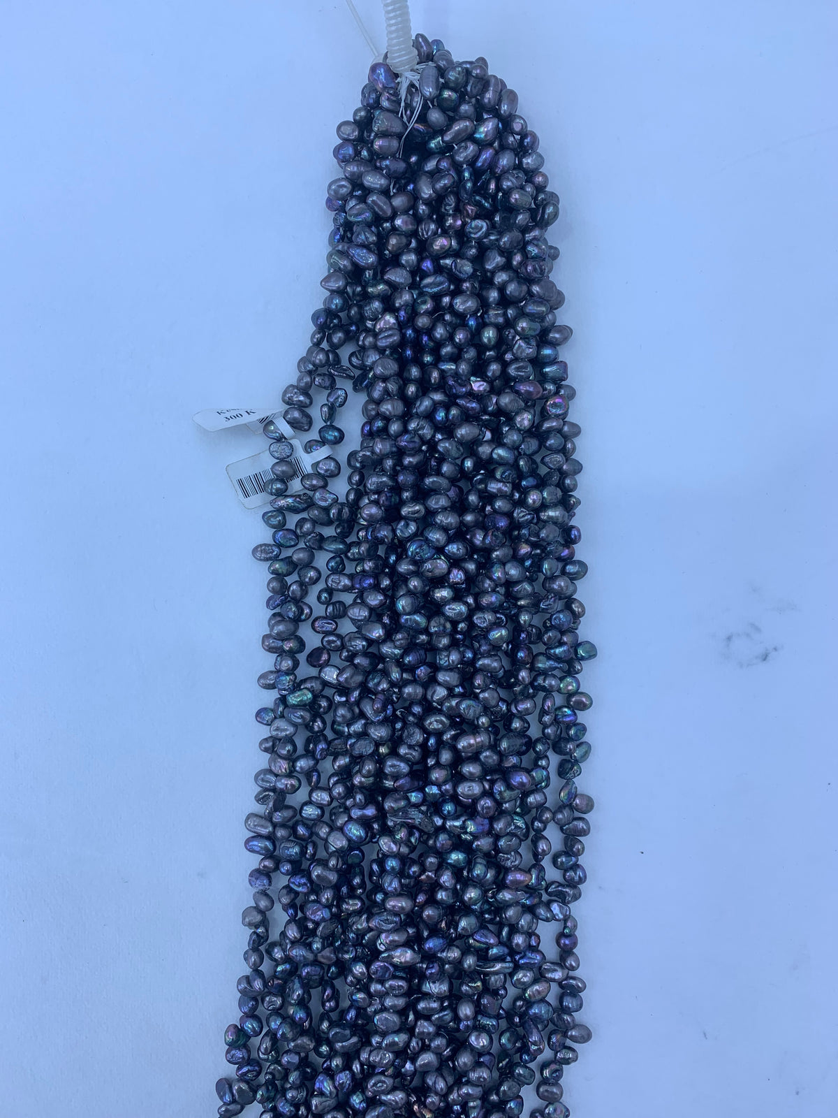 Black Dyed Freshwater Keshi Pearl Strand | 5–7mm AAA Grade | Per Strand