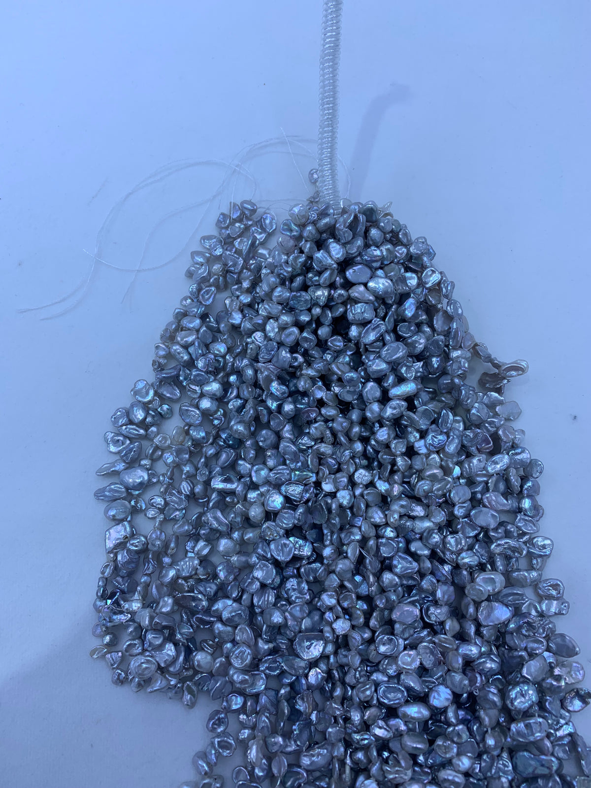 Grey Dyed Freshwater Keshi Pearl Strand | 5–7mm AAA Grade | Per Strand
