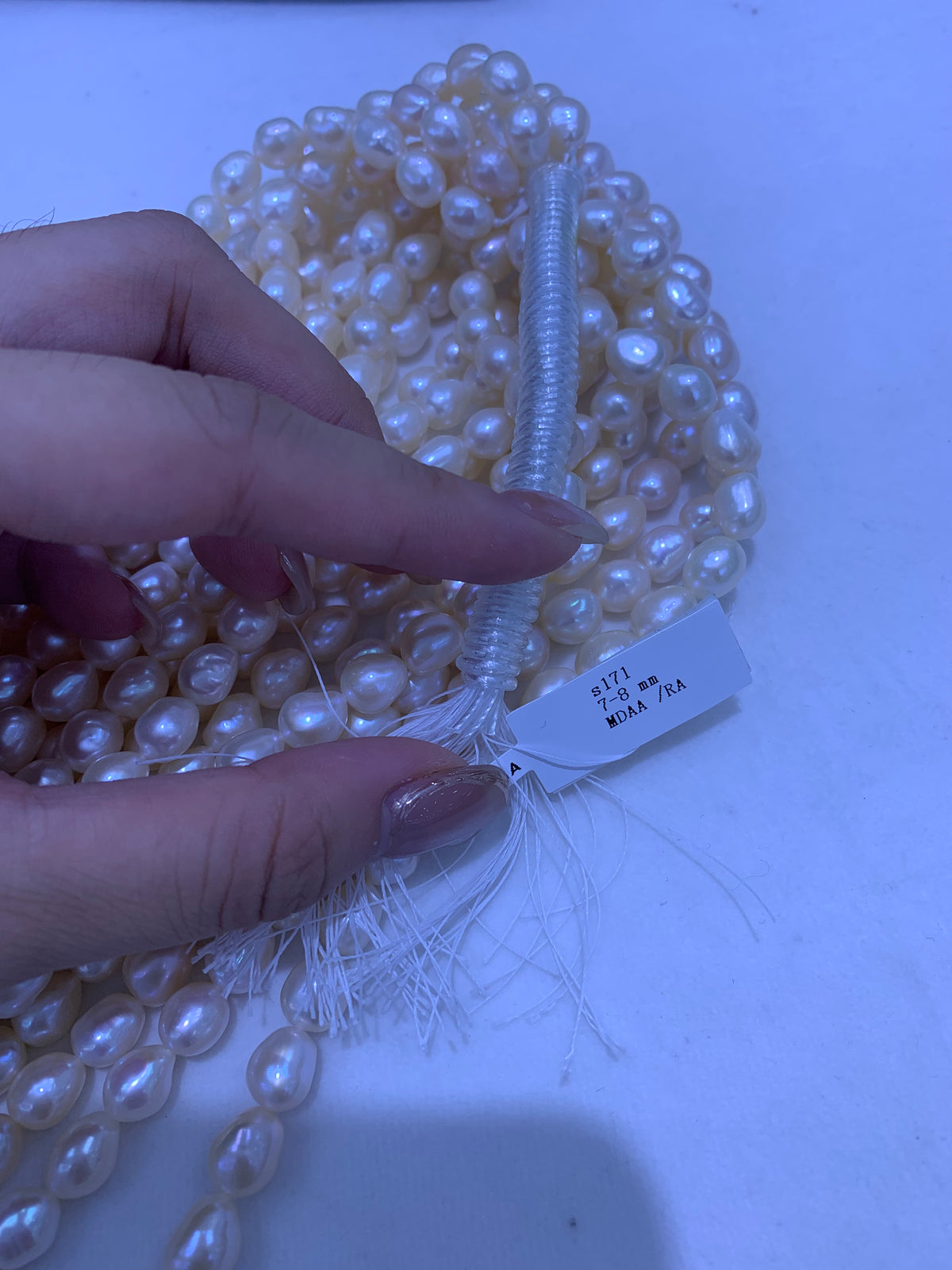 Champagne Freshwater Keshi Pearl Strand | 7–8mm AAA Grade | Per Strand