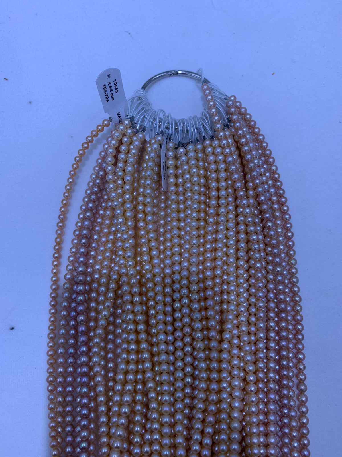 Pink & Orange Freshwater Pearl Strand | 4.5–5mm AAA Grade | Round Pearls | Per Strand