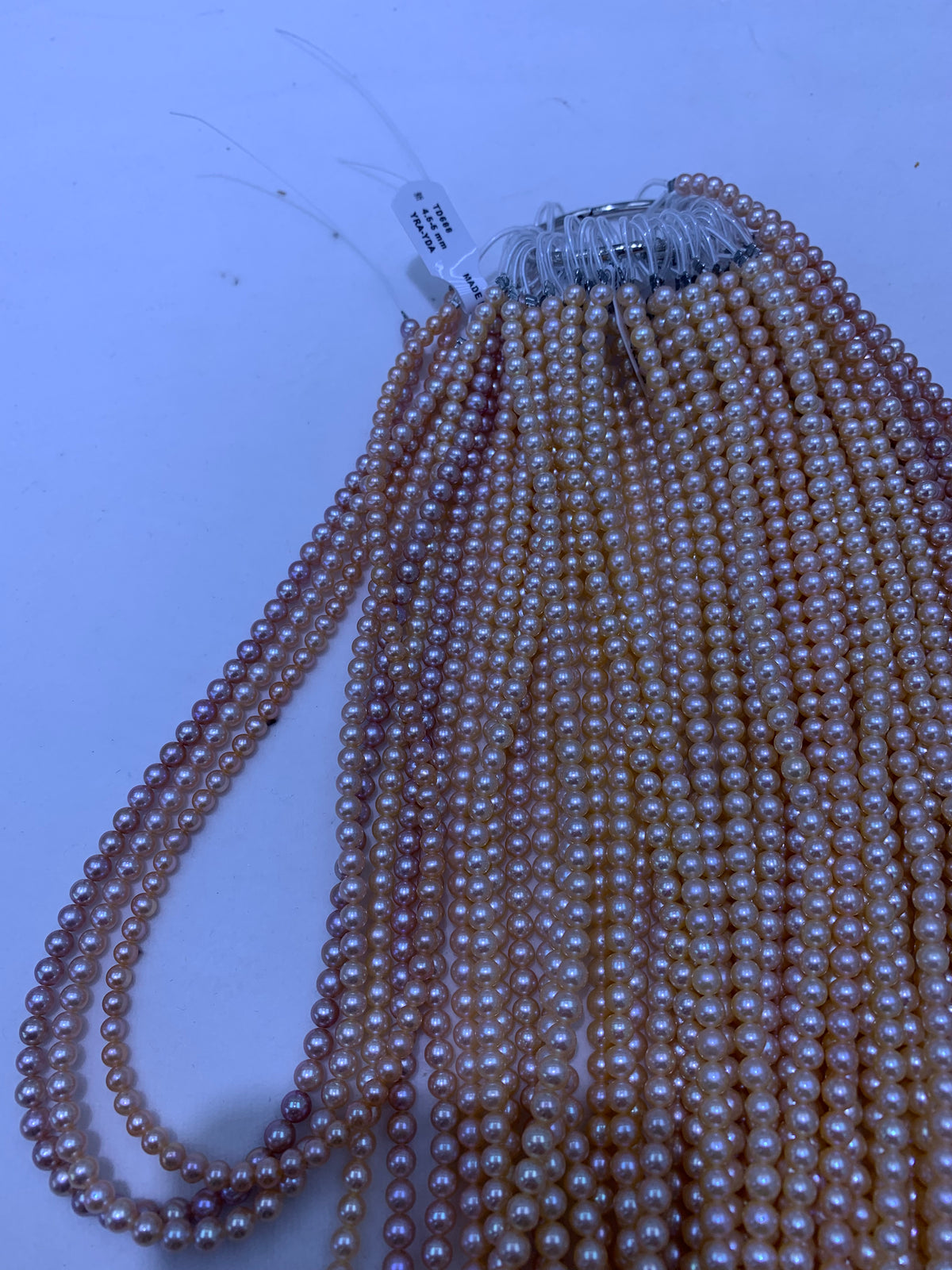 Pink & Orange Freshwater Pearl Strand | 4.5–5mm AAA Grade | Round Pearls | Per Strand