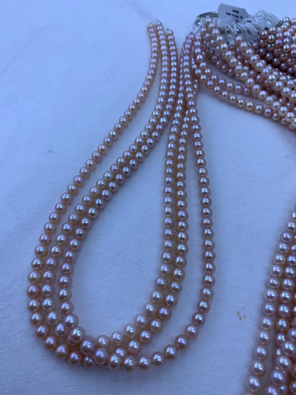 Pink & Purple Freshwater Pearl Strand | 5–5.5mm AAA Grade | Round Pearls