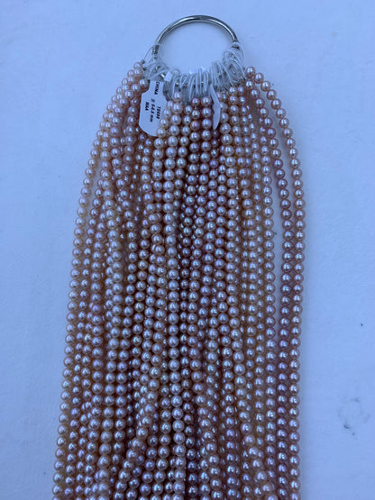Pink & Purple Freshwater Pearl Strand | 5–5.5mm AAA Grade | Round Pearls