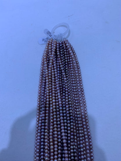 Purple Freshwater Pearl Strand | 5.5–6.5mm AA Grade | Near-Round Pearls