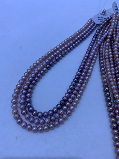 Purple Freshwater Pearl Strand | 5.5–6.5mm AA Grade | Near-Round Pearls