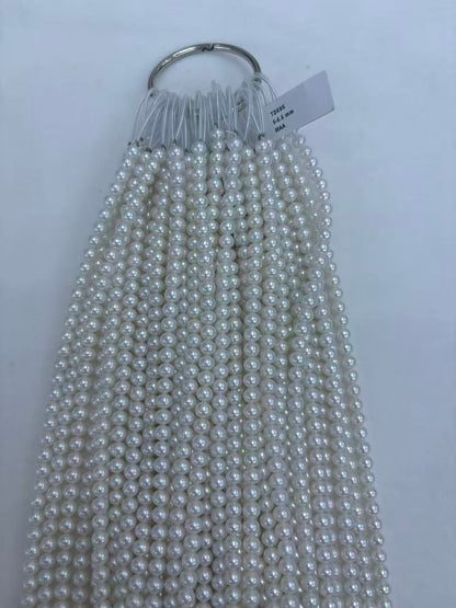 White Near-Round Freshwater Pearl Strand | 5–5.5mm AAA Grade | Per Strand
