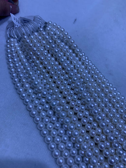White Round Freshwater Pearl Strand | 6–6.5mm AAA Grade | Per Strand