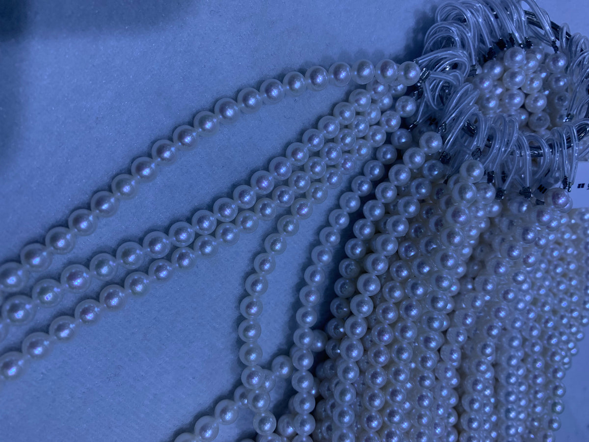 White Round Freshwater Pearl Strand | 5.5–6.5mm AAA Grade | Per Strand