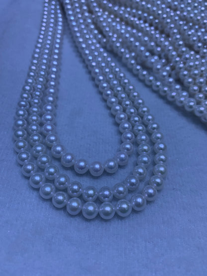 White Round Freshwater Pearl Strand | 5.5–6.5mm AAAA Grade | Per Strand