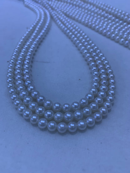 White Round Freshwater Pearl Strand | 4.5–5mm AAAA Grade | Per Strand