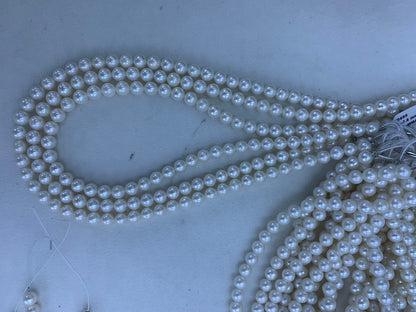 White Round Freshwater Pearl Strand | 6.5–7.5mm AAA Grade | Per Strand