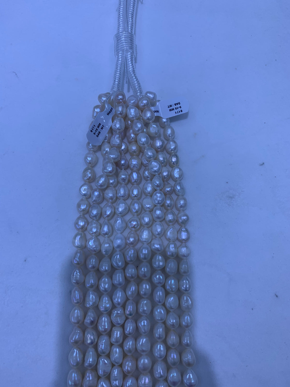 Champagne Baroque Keshi Freshwater Pearl Strand | 9–10mm AA Grade | Per Strand