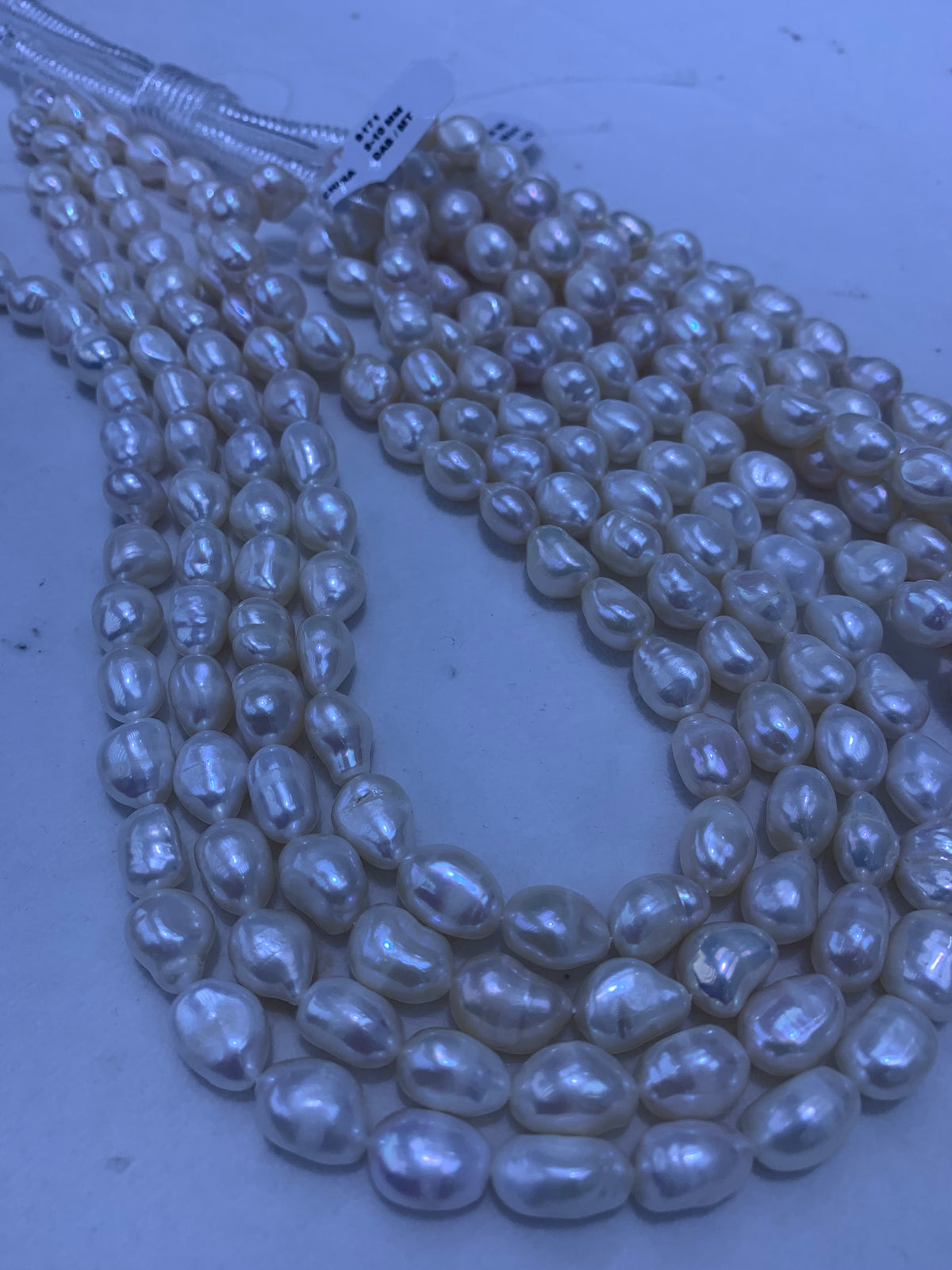 Champagne Baroque Keshi Freshwater Pearl Strand | 9–10mm AA Grade | Per Strand