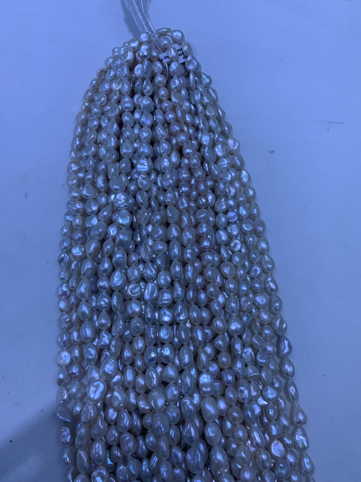 White Baroque Keshi Freshwater Pearl Strand | 8–8.5mm AAA Grade | Per Strand