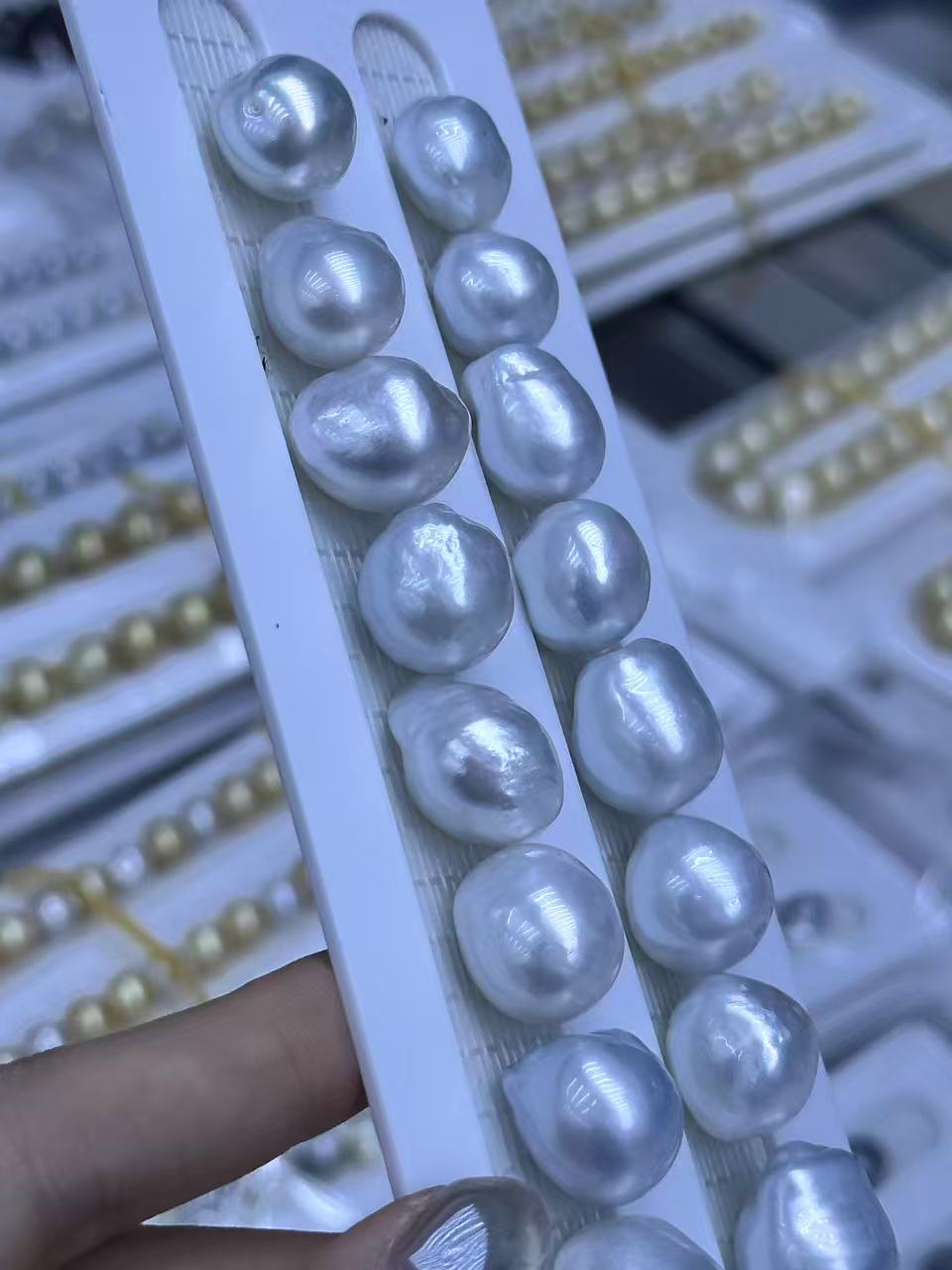 White Big Baroque Australian South Sea Pearl Strand | 12–17mm AAA Grade | Per Strand