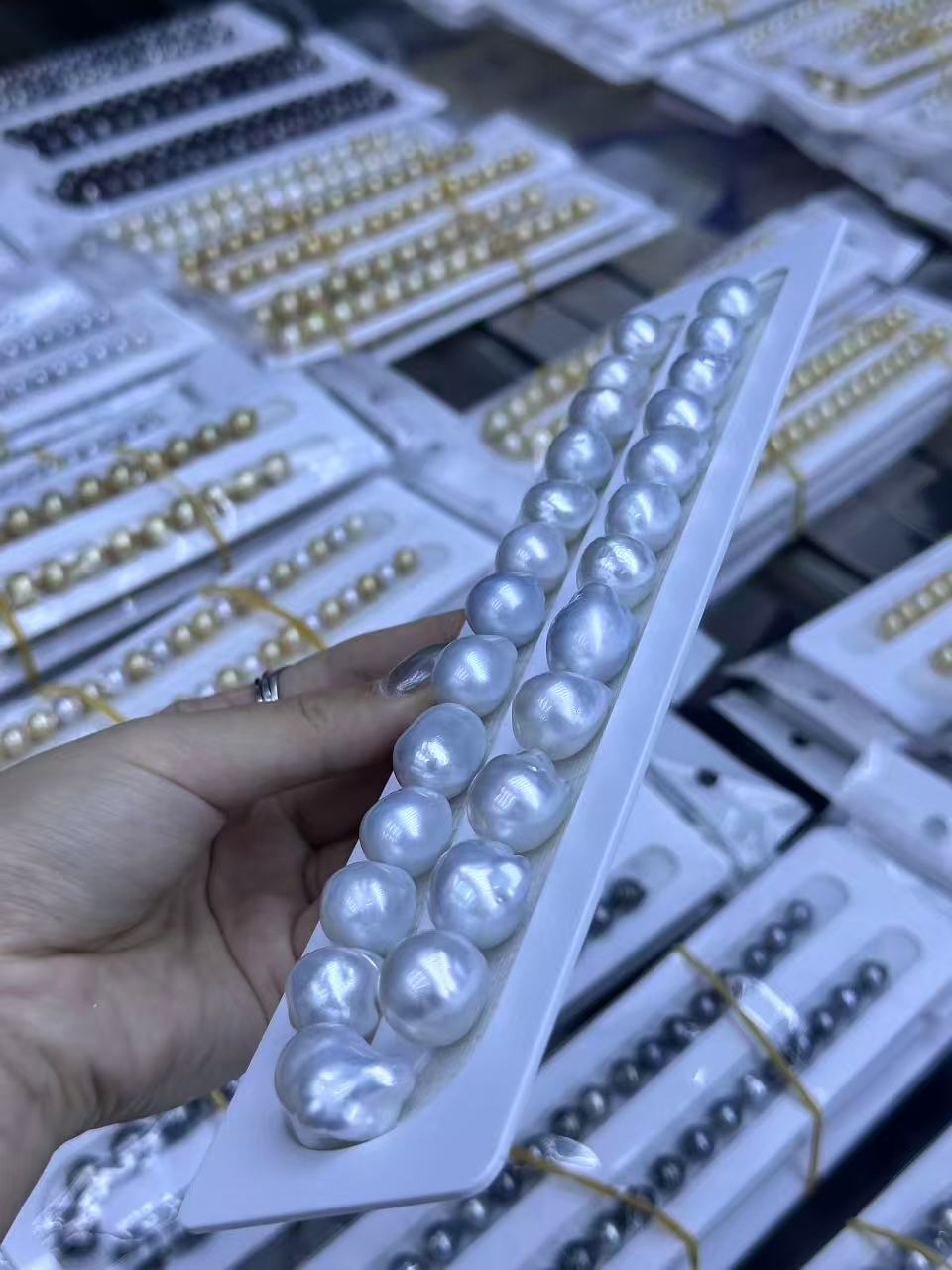 White Big Baroque Australian South Sea Pearl Strand | 12–17mm AAA Grade | Per Strand