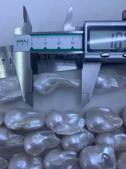 White Baroque Freshwater Pearl Strand | 17 × 19 × 40mm Grade A | Per Strand