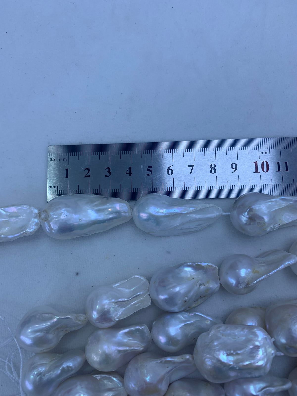 White Baroque Freshwater Pearl Strand | 17 × 19 × 40mm Grade A | Per Strand
