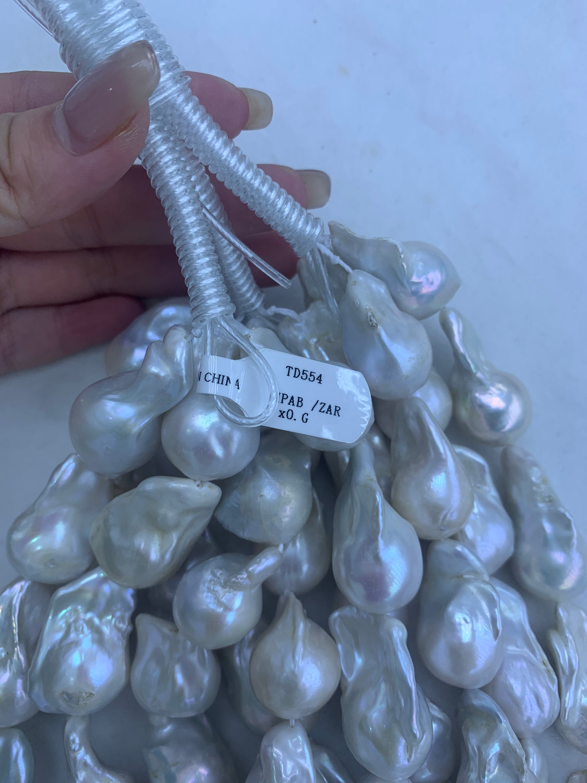 White Baroque Freshwater Pearl Strand | 17 × 19 × 40mm Grade A | Per Strand