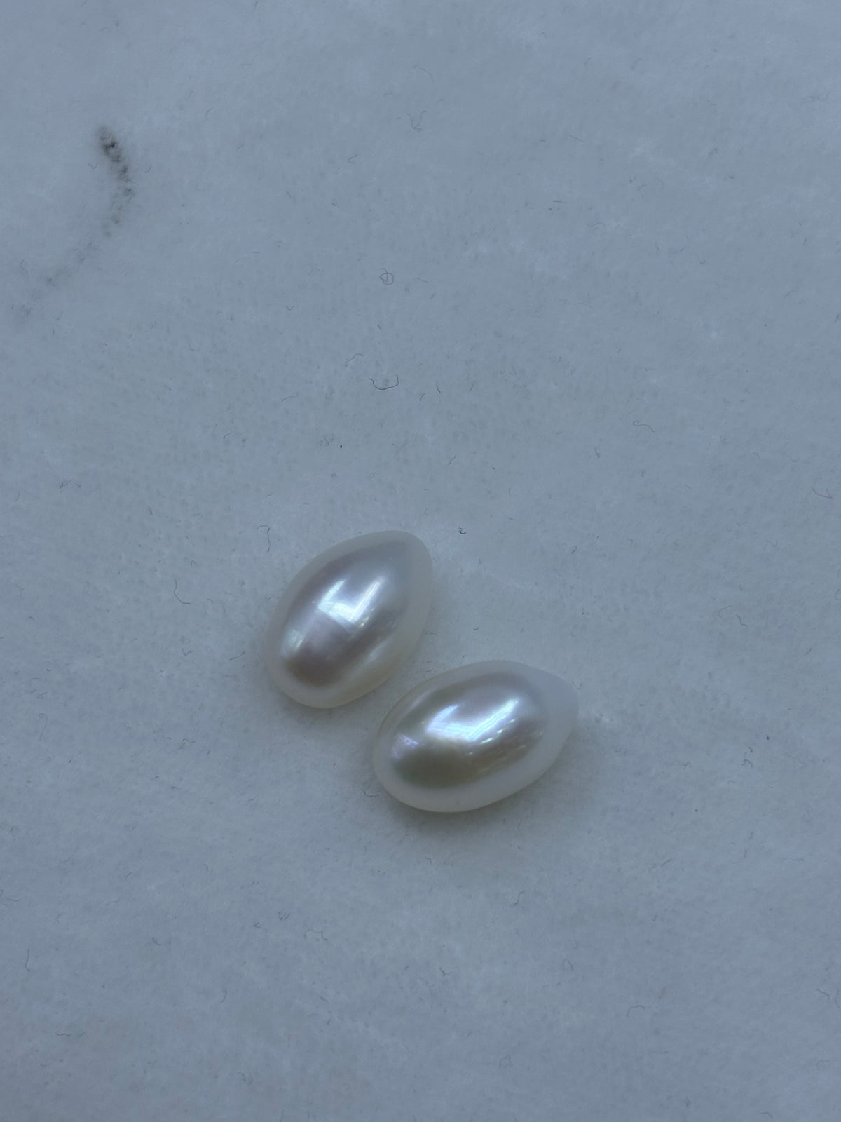 White Rice & Drop-Shaped Freshwater Loose Pearls | 8–9 × 10–12mm AAA Grade | Per Pair